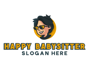 Sunglasses Boy Cartoon logo design