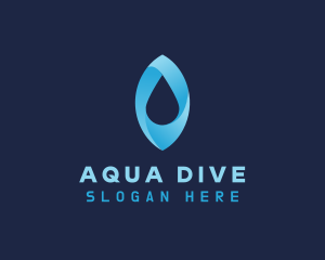 Blue Aqua Droplet logo design