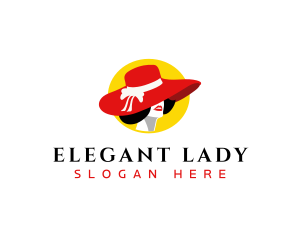 Lady Hat Fashion logo design