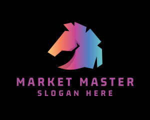 Abstract Gradient Horse  logo design