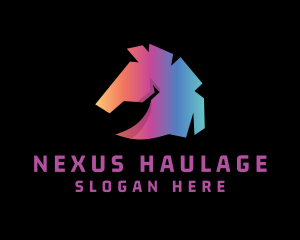 Abstract Gradient Horse  logo design