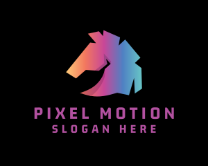 Abstract Gradient Horse  logo design