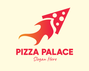 Hot Pizza Rocket logo design