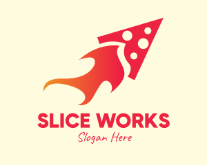 Hot Pizza Rocket logo design