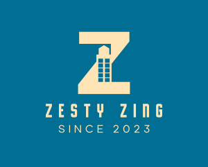 Yellow Building Letter Z logo design