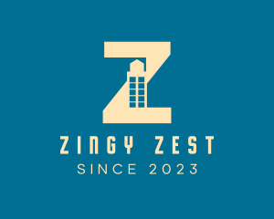 Yellow Building Letter Z logo design