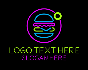 Neon Burger Hamburger logo design