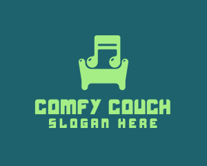 Musical Note Couch logo design