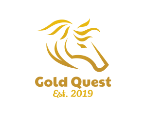 Gold Horse Stroke logo design