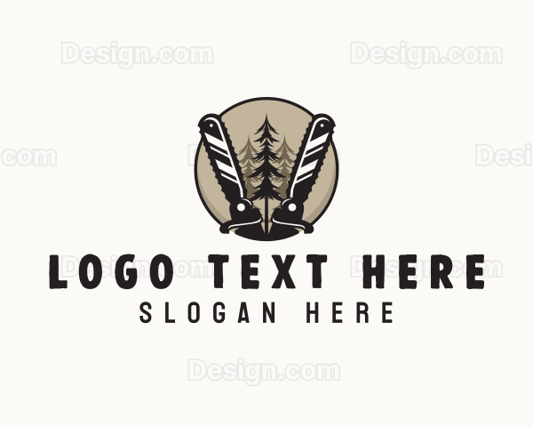 Chainsaw Forest Woodcutting Logo