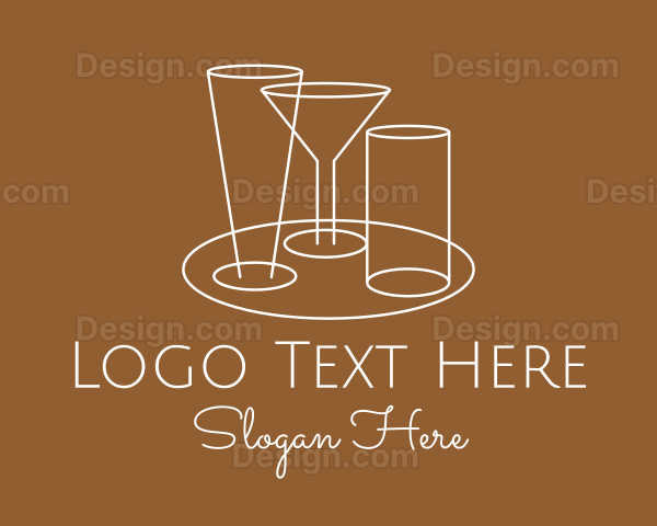 Serving Beverage Line Art Logo