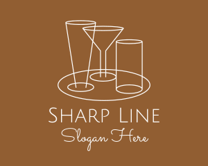 Serving Beverage Line Art logo design