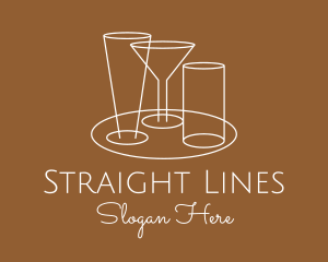 Serving Beverage Line Art logo design