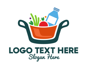 Recipe - Fresh Ingredients Pot logo design