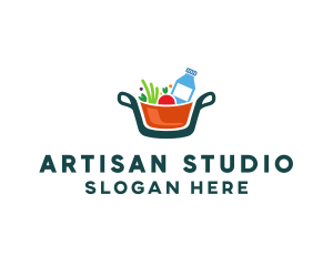 Fresh Ingredients Pot  logo design