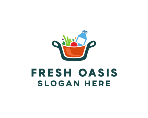 Fresh Ingredients Pot  logo design