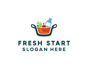 Fresh Ingredients Pot  logo design
