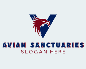 Eagle Avian Bird Letter V logo