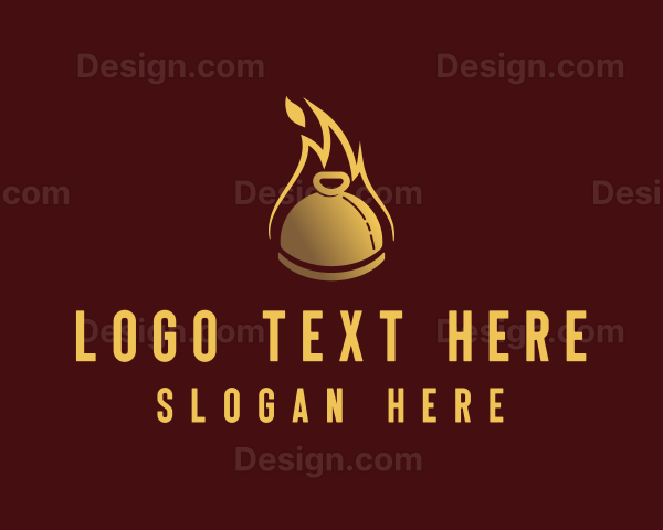 Restaurant Dining Cloche Flame Logo