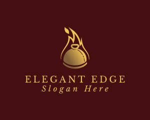 Restaurant Dining Cloche Flame logo design