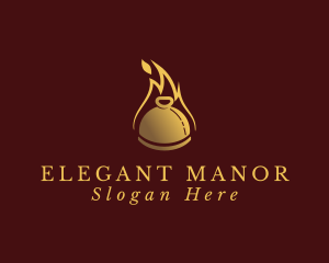 Restaurant Dining Cloche Flame logo design