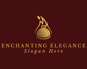 Restaurant Dining Cloche Flame logo design