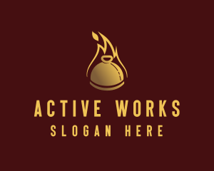 Restaurant Dining Cloche Flame logo design