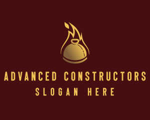 Restaurant Dining Cloche Flame logo design