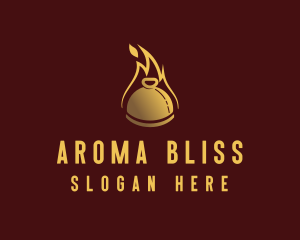 Restaurant Dining Cloche Flame logo design