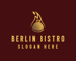 Restaurant Dining Cloche Flame logo design