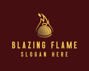 Restaurant Dining Cloche Flame logo design