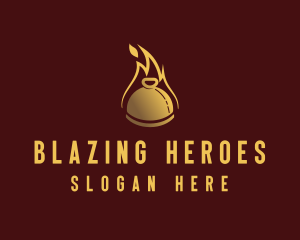 Restaurant Dining Cloche Flame logo design