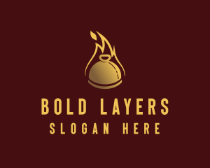 Restaurant Dining Cloche Flame logo design