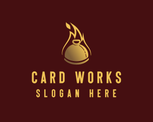 Restaurant Dining Cloche Flame logo design