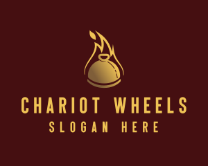 Restaurant Dining Cloche Flame logo design