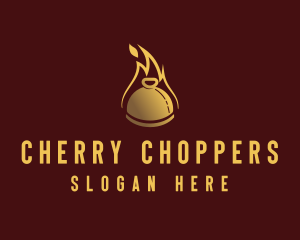 Restaurant Dining Cloche Flame logo design