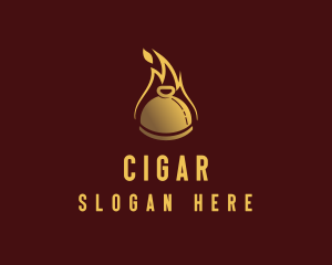 Restaurant Dining Cloche Flame logo design