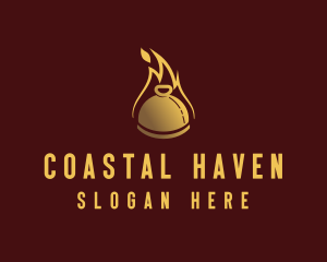 Restaurant Dining Cloche Flame logo design