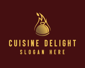 Restaurant Dining Cloche Flame logo design