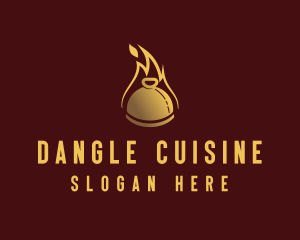 Restaurant Dining Cloche Flame logo design