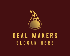 Restaurant Dining Cloche Flame logo design