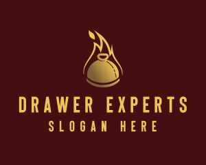 Restaurant Dining Cloche Flame logo design