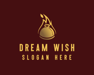 Restaurant Dining Cloche Flame logo design