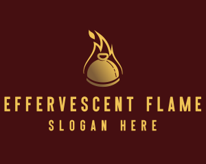 Restaurant Dining Cloche Flame logo design