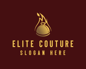 Restaurant Dining Cloche Flame logo design