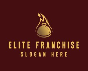 Restaurant Dining Cloche Flame logo design