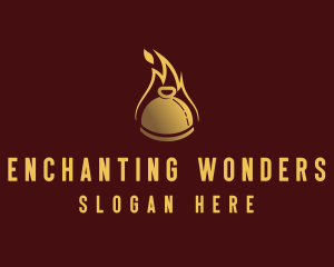 Restaurant Dining Cloche Flame logo design