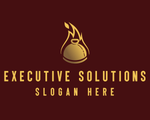 Restaurant Dining Cloche Flame logo design