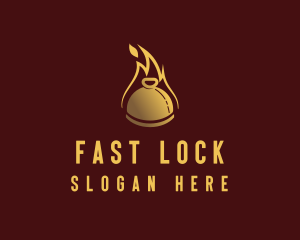 Restaurant Dining Cloche Flame logo design