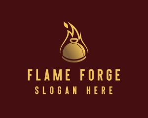 Restaurant Dining Cloche Flame logo design